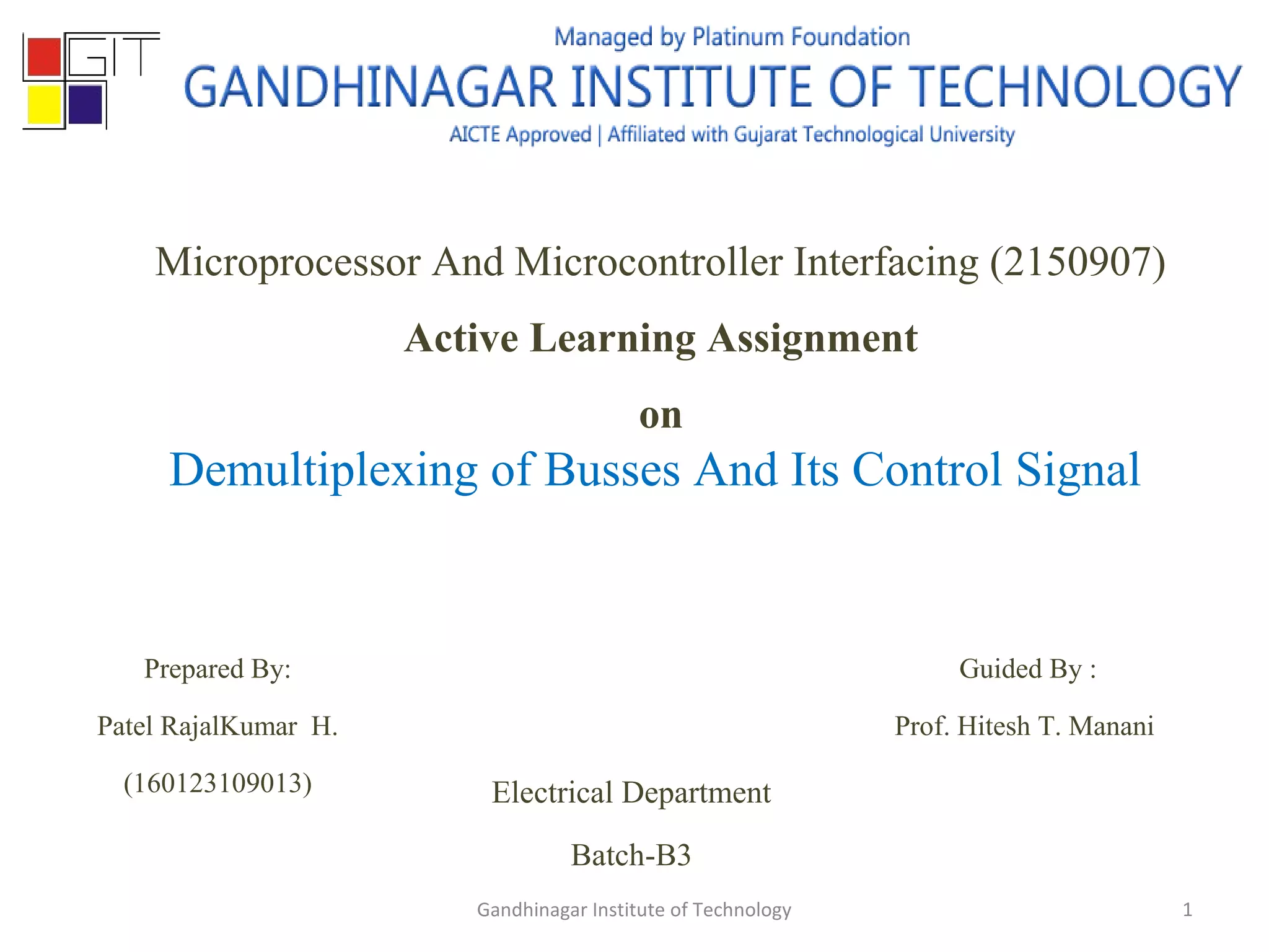 Demultiplexing of buses of 8085 microprocessor | PPT