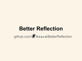 AST + Better Reflection (PHP Benelux 2016 Unconference)