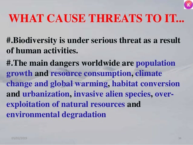 WHAT CAUSE THREATS TO IT...
#.Biodiversity is under serious threat as a result
of human activities.
#.The main dangers wor...