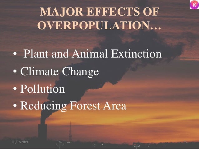 MAJOR EFFECTS OF
OVERPOPULATION…
• Plant and Animal Extinction
• Climate Change
• Pollution
• Reducing Forest Area
5505/02...