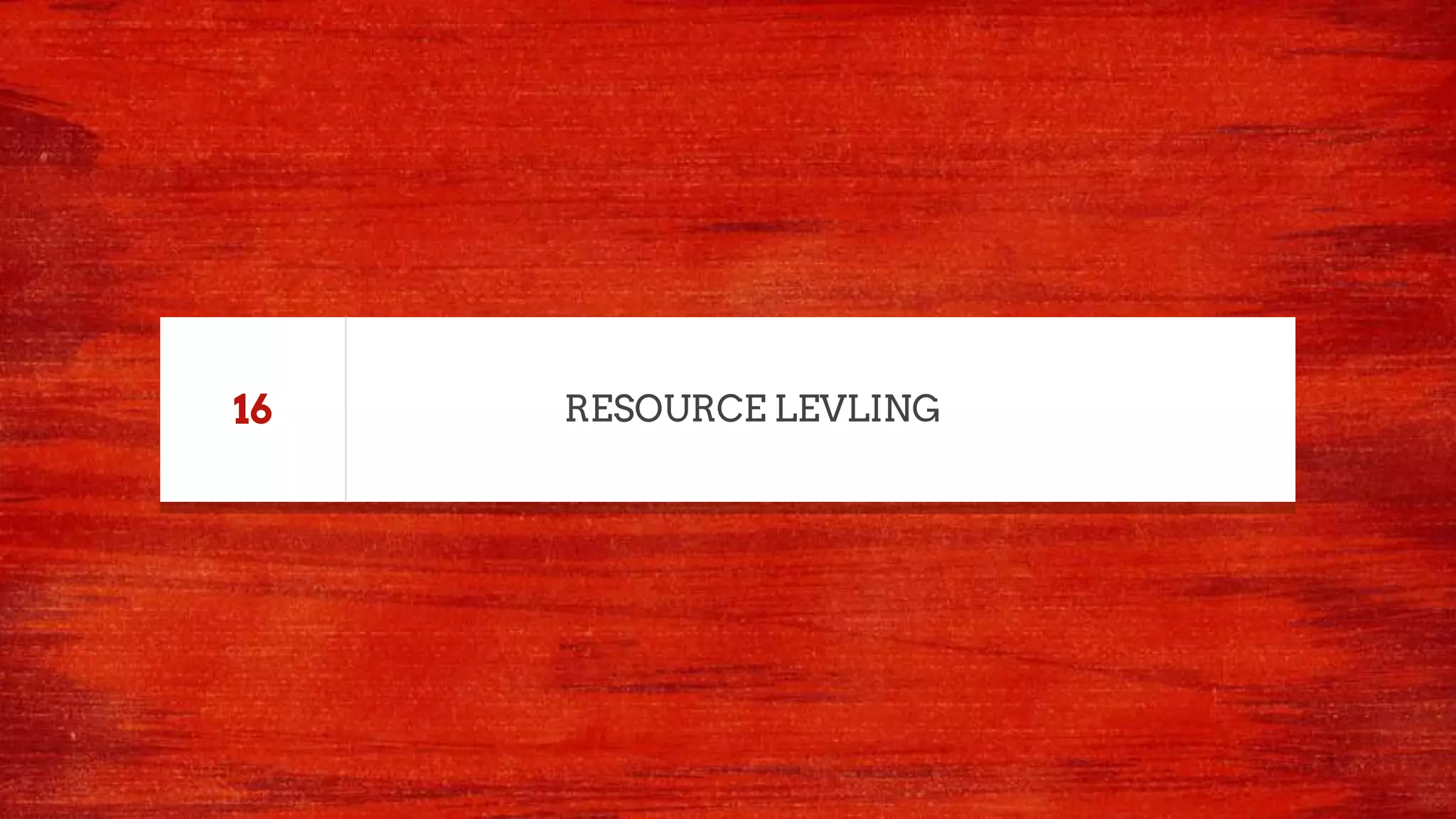 RESOURCE LEVLING16
 