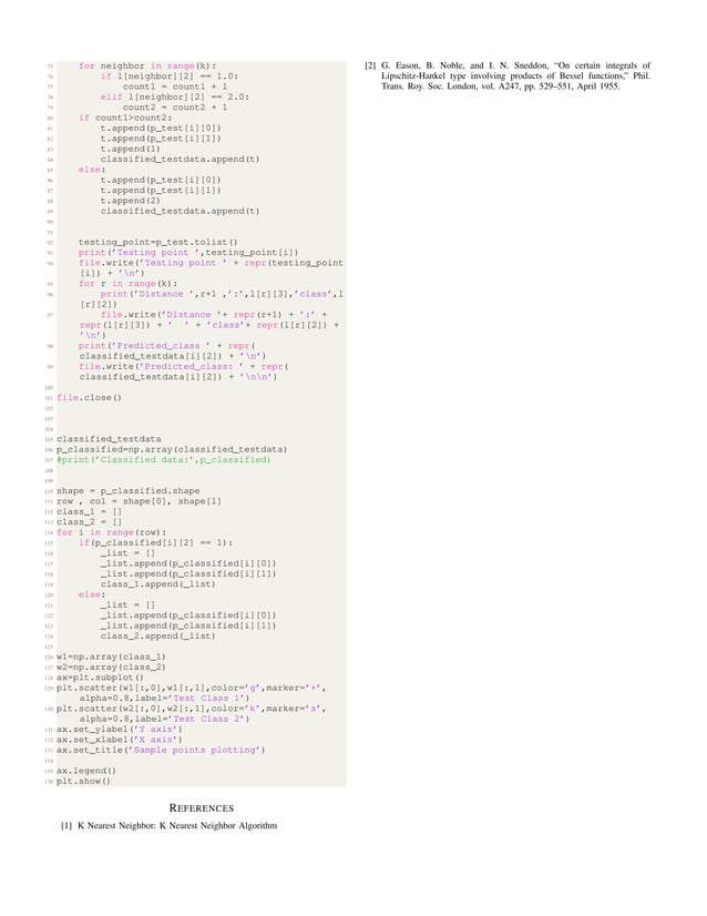 Implementation of K-Nearest Neighbor Algorithm | PDF