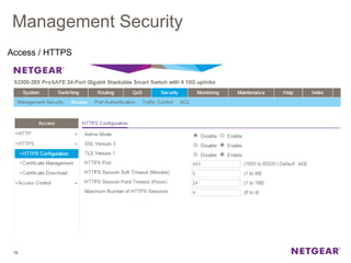 Management Security
10
Access / HTTPS
 
