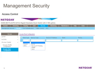 Management Security
11
Access Control
 