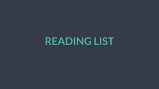 READING LIST
 