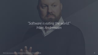 23
“Software is eating the world.”
Marc Andreessen
*Source: http://www.wsj.com/articles/SB10001424053111903480904576512250...