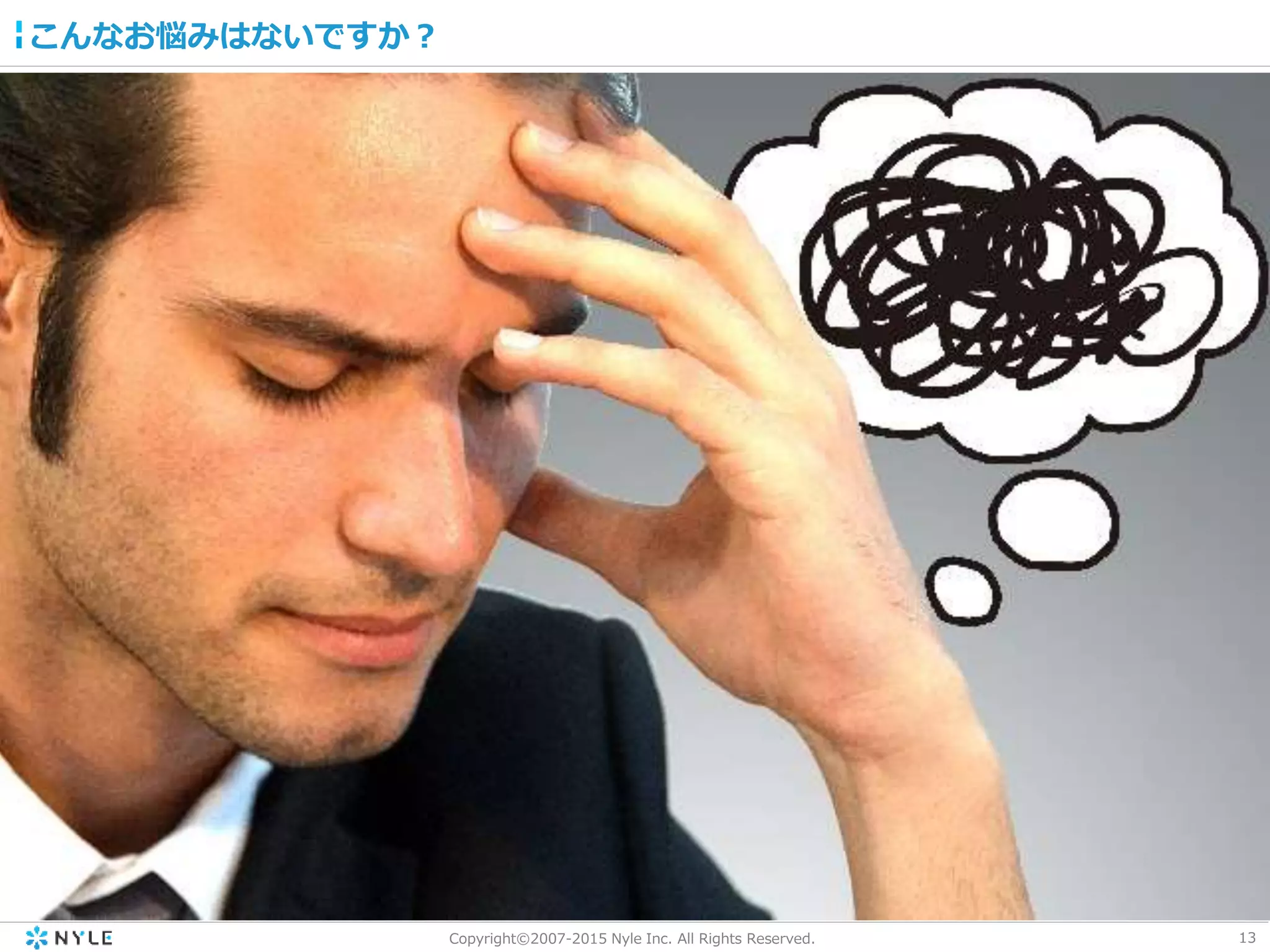 13Copyright©2007-2015 Nyle Inc. All Rights Reserved.
こんなお悩みはないですか？
 