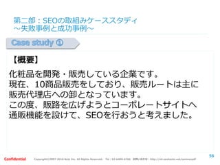 Copyright©2007-2016 Nyle Inc. All Rights Reserved. Tel：03-6409-6766 お問い合わせ：http://ml.seohacks.net/semnarpdfConfidential
第二部：まとめ及び質疑応答
リンクもナチュラルリンクを
きちんと集めなければうまくいきません
56
 