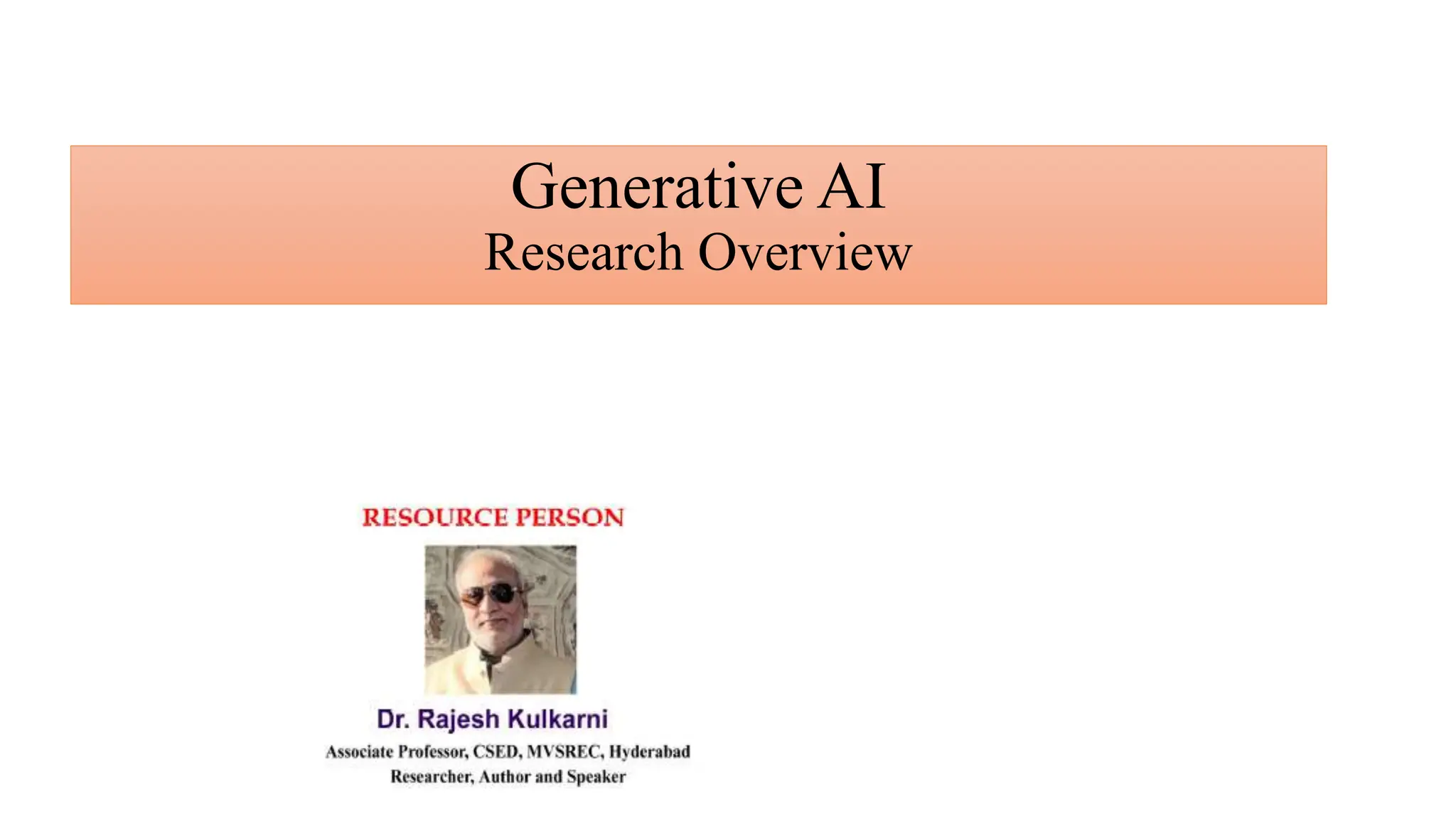 Generative AI
Research Overview
 