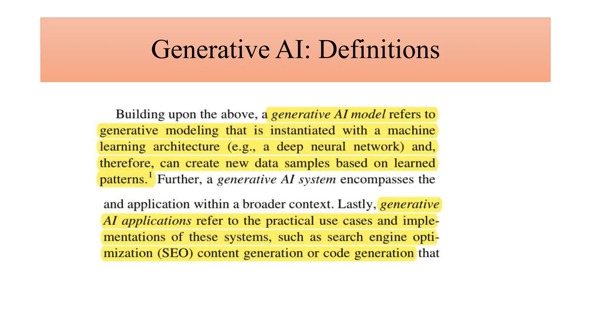Generative AI: Definitions
 