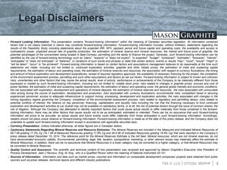 Mason Graphite Corporate Presentation - February 2016 | PPT