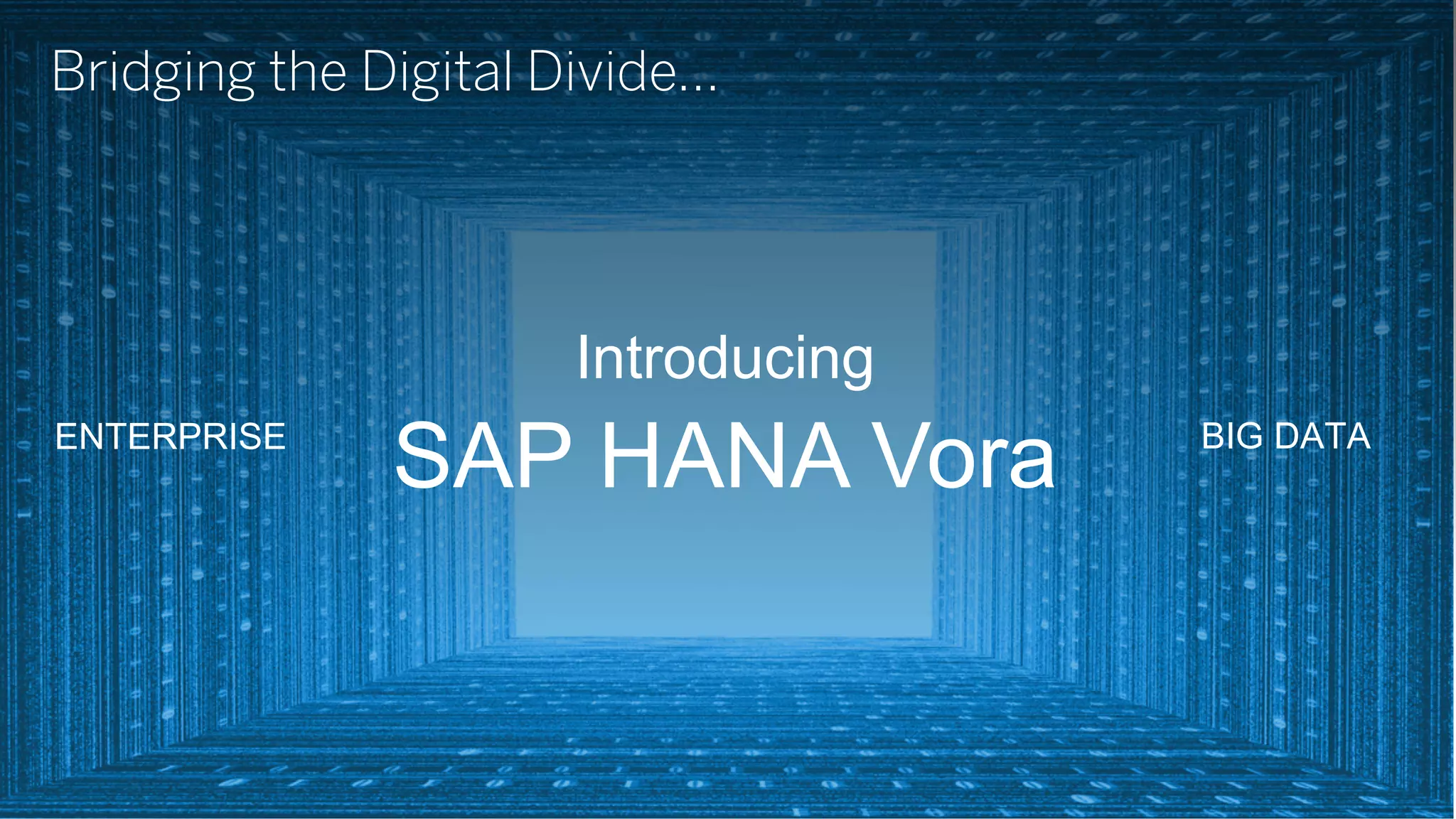 ©  2015 SAP SE or an SAP affiliate company. All rights reserved. For Internal SAP Use Only 32
Bridging the Digital Divide...
ENTERPRISE BIG DATA
Introducing
SAP HANA Vora
 