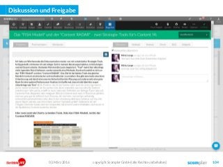 Diskussion und Freigabe
copyright Scompler GmbH (alle Rechte vorbehalten) 10403. März 2016
 