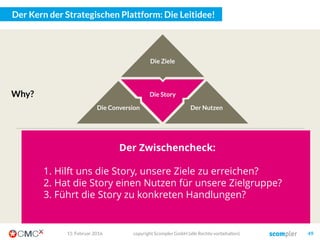 Und wie entwickeln Sie jetzt
03. März 2016 copyright Scompler GmbH (alle Rechte vorbehalten) 49
die Content Marketing Strategie?
 