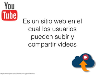 Es un sitio web en el
cual los usuarios
pueden subir y
compartir vídeos
https://www.youtube.com/watch?v=jqDbeWvzdXs
 