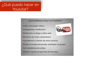 ¿Qué puedo hacer en
Youtube?
 