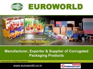 Manufacturer, Exporter & Supplier of Corrugated Packaging Products 