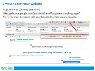 3 ways to test your website
Page Analytics (Chrome Extension)
https://chrome.google.com/webstore/detail/page-analytics-by-...