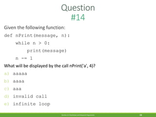 Sample Exam Questions on Python for revision | PPT