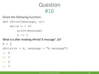 Sample Exam Questions on Python for revision | PDF