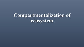 Compartmentalization of
ecosystem
 