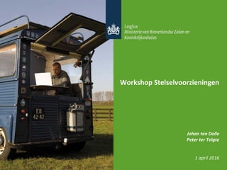 Workshop	
  Stelselvoorzieningen	
  
	
  
	
  
Johan	
  ten	
  Dolle	
  
Peter	
  ter	
  Telgte	
  
	
  
	
  
1	
  april	
  2016	
  
 