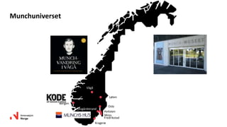 Munchuniverset
Oslo
Bergen
Moss
Hvitsten
Fredrikstad
Åsgårdstrand
Løten
Vågå
Kragerø
 