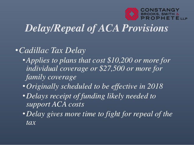 cadillac tax delayed until 2020 2016 aca update cadillac tax delayed until 2020 2016 aca update
