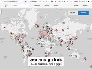 una rete globale
(638 fablab ad oggi)
 