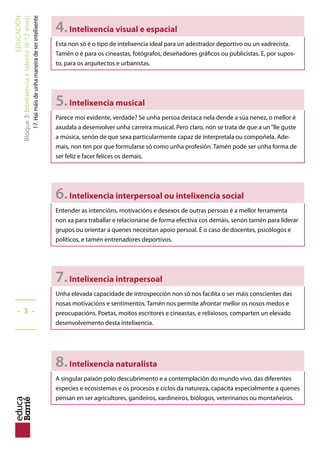 EDUCACIÓN
Bloque2:Inteligenciaytalento(3-6años)
13.Músicaclásicaparacrecerenarmonía
3. MÚSICA ROMÁNTICA
EFECTO: Desarrolla el hemisferio cerebral derecho (el pensamiento creativo).
CARACTERÍSTICAS: Sus notas llegan a emocionar y contagiar el estado de ánimo que querían
expresar sus autores. Son melancólicas, suaves e invitan a soñar.
AUTORES Y OBRAS
RECOMENDADAS:
-Beethoven: Para Elisa
-Strauss: Valses
-Chopin: El vals triste, La polonesa
-Schubert: El Ave María
-Stravinski: El pájaro de fuego
-T. Chaikovsky: La bella Durmiente, el Lago de los Cisnes y El Cascanueces.
la música de este autor es especialmente recomendable para desarrollar
la imaginación y creatividad en los niños.
4. MÚSICA IMPRESIONISTA
EFECTO: Desarrolla el hemisferio cerebral izquierdo (el pensamiento racional).
CARACTERÍSTICAS: Armonía no funcional, melodía flexible y fluida. Con carácter impreciso,
consigue una música difuminada y sugerente.
AUTORES Y OBRAS
RECOMENDADAS:
-Debussy: Preludio del atardecer.
-Ravel: El bolero.
-Paul Dukas: El aprendiz de Mago.
5. NEOCLASICISMO
EFECTO: Desarrolla el hemisferio cerebral izquierdo (el pensamiento racional).
CARACTERÍSTICAS: Se refiere al movimiento del siglo XX que retomó una práctica común de
la armonía, mezclada con grandes disonancias y ritmos, como punto de
partida para componer música.
AUTORES Y OBRAS
RECOMENDADAS:
-Stravinski: Consagración de la primavera.
-Serguei Prokofiev: Pedro y el Lobo. Es una pieza en la que diferentes ins-
trumentos representan distintos personajes del cuento infantil y resaltan
las palabras del narrador. Así, la flauta es la pájara, el oboe el pato, el cla-
rinete el gato, el fagot el abuelo... Es una obra especialmente interesante
para trabajar con los niños la imaginación y la música.
_____
- 40 -
_____
 