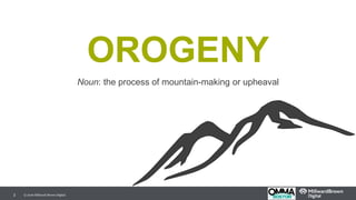 2
OROGENY
Noun: the process of mountain-making or upheaval
© 2016 Millward Brown Digital.
 