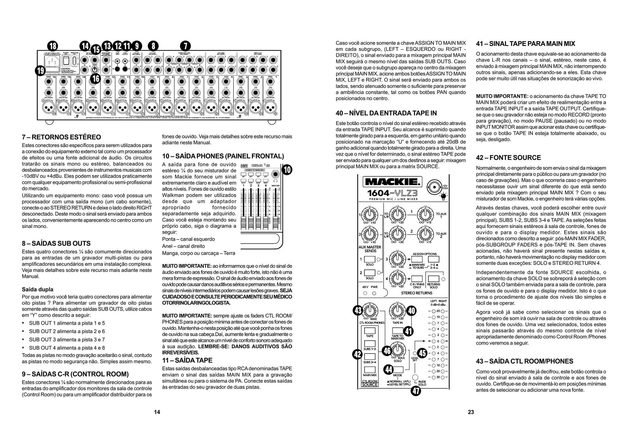 Manual do mixer Mackie 1604 VLZ3 (PORTUGUÊS) | PDF