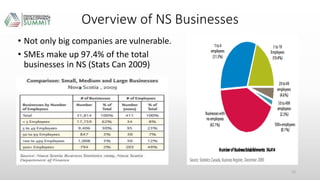 Overview of NS Businesses
• Not only big companies are vulnerable.
• SMEs make up 97.4% of the total
businesses in NS (Sta...