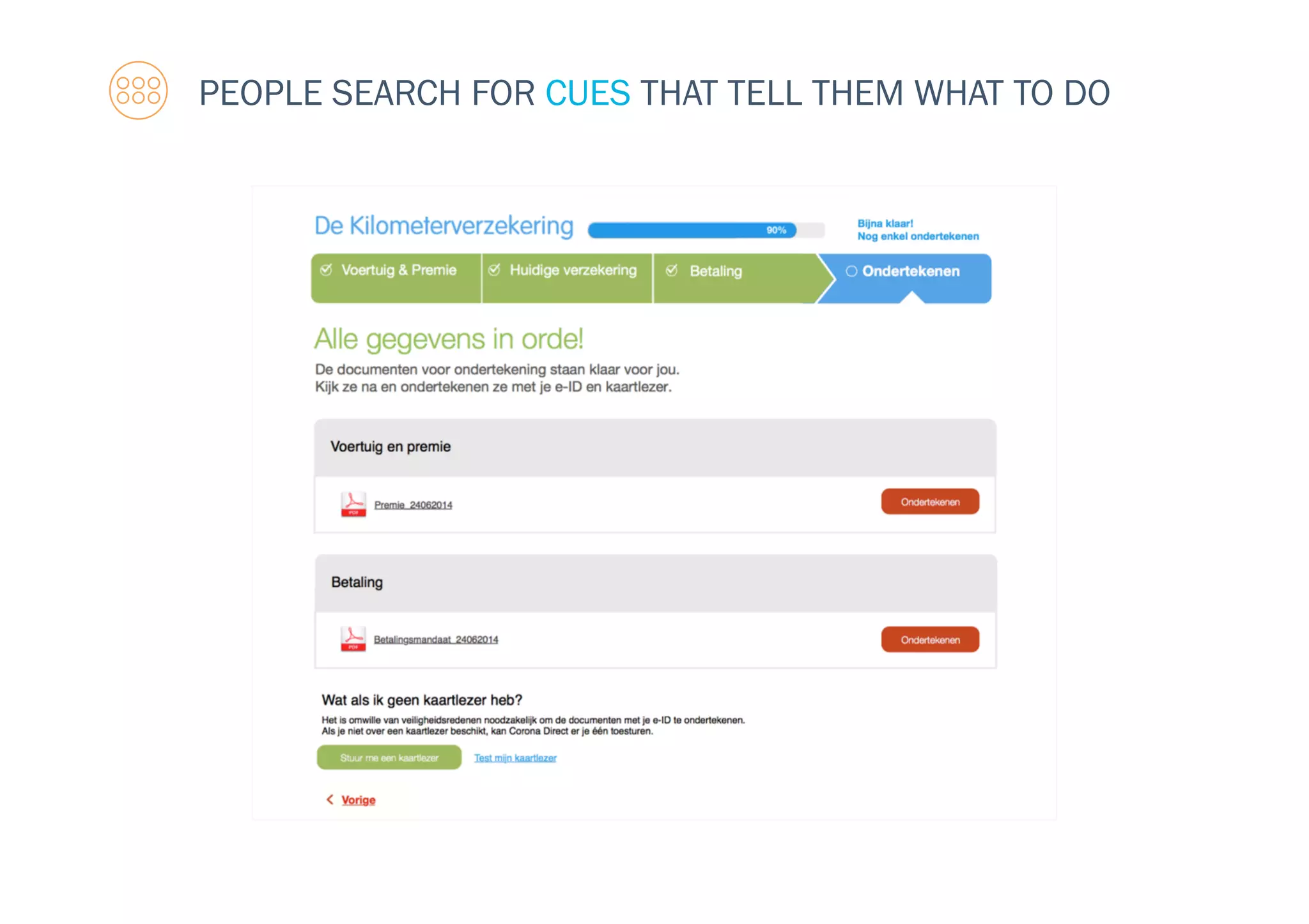 PEOPLE SEARCH FOR CUES THAT TELL THEM WHAT TO DO
 