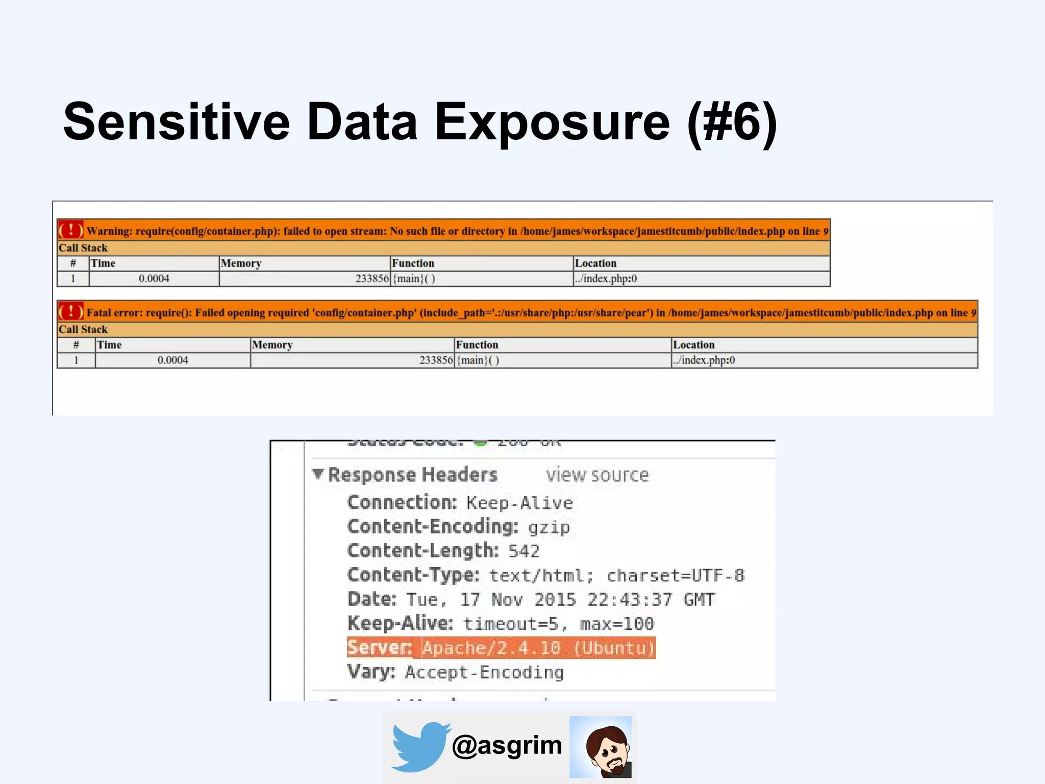 @asgrim
Sensitive Data Exposure (#6)
 