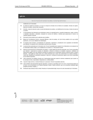 Lunes 16 de mayo de 2016 DIARIO OFICIAL (Primera Sección) 45
 