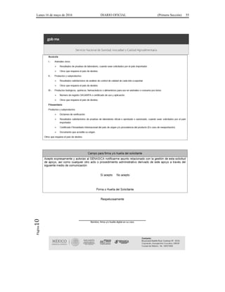 Lunes 16 de mayo de 2016 DIARIO OFICIAL (Primera Sección) 55
 