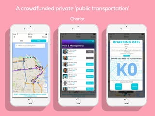 A crowdfunded private ‘public transportation’
Chariot
 