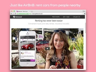 Just like AirBnB: rent cars from people nearby
 