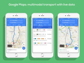 Google Maps: multimodal transport with live data
 