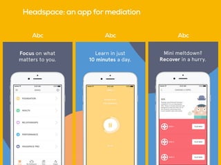 Headspace: an app for mediation
Abc AbcAbc
 