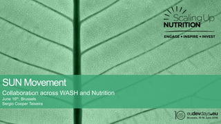 SUN Movement
Collaboration across WASH and Nutrition
June 16th, Brussels
Sergio Cooper Teixeira
 