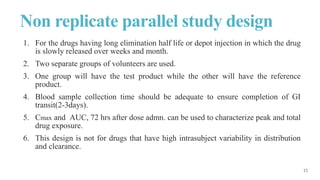 bioequivalence study design | PPTX | Pharmaceutical Industry | Industries