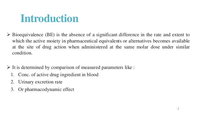 Bioequivalence Study Design