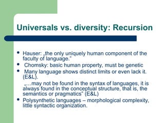 Linguistic universals in modern linguistics | PPT