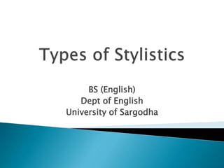 BS (English)
Dept of English
University of Sargodha
 