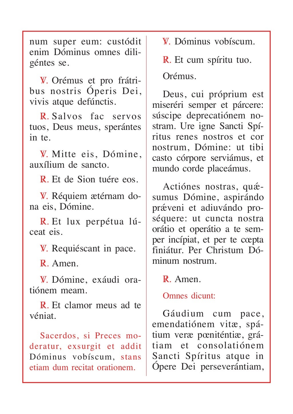 De Preces van het Opus Dei De Preces van het Opus Dei