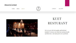 Kuet Restaurant Website Project