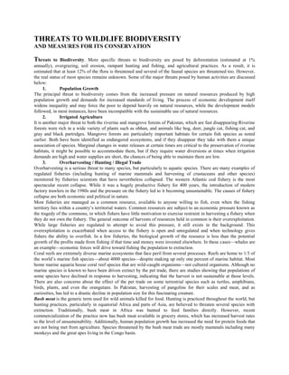 Threats to wildlife biodiversity and-its conservation | PDF