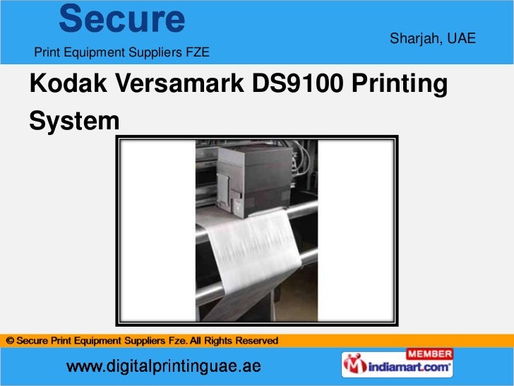 Kodak Versamark DS9100 Printing System by Secure Print Equipment